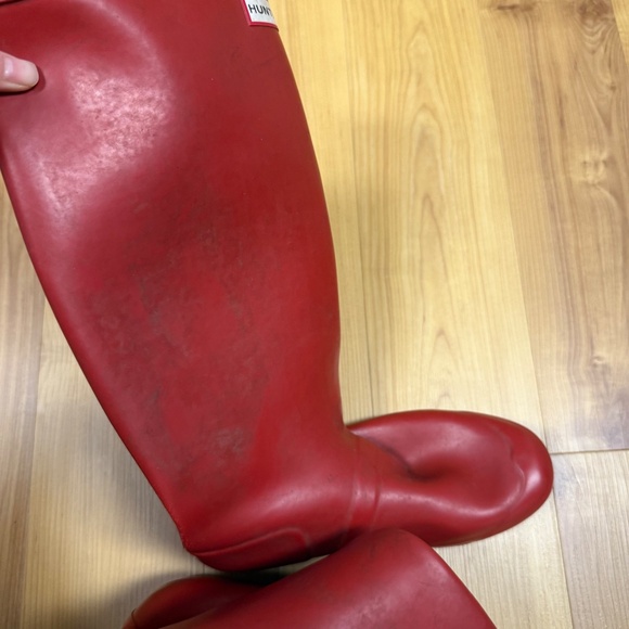 Women's Size 6 Tall Red Hunter Rain Boots Casual Outdoor Rubber bin - Picture 9 of 12